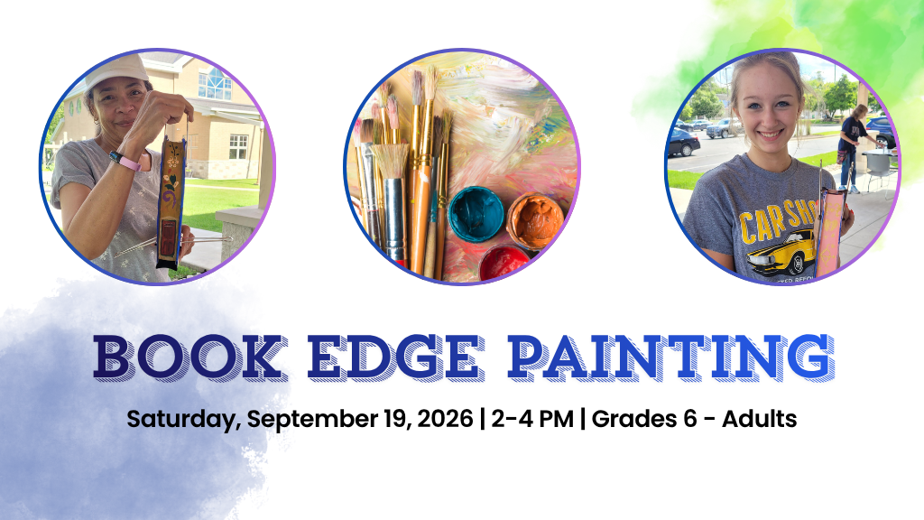 Book Edge Painting Sept. 19 2-4 PM Teens and Adults